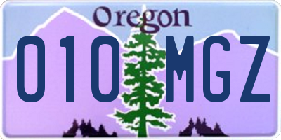 OR license plate 010MGZ