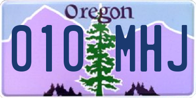 OR license plate 010MHJ