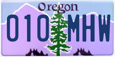 OR license plate 010MHW