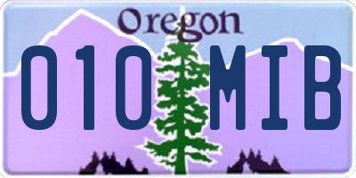 OR license plate 010MIB