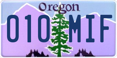 OR license plate 010MIF