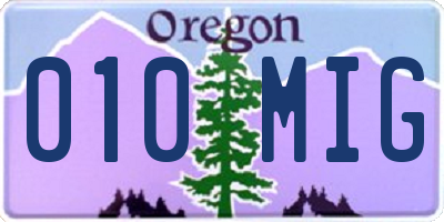 OR license plate 010MIG
