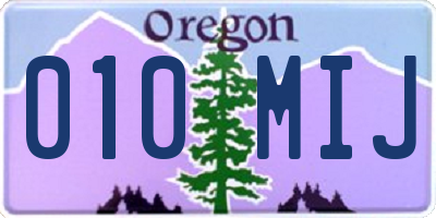OR license plate 010MIJ