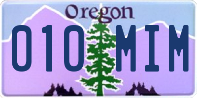 OR license plate 010MIM