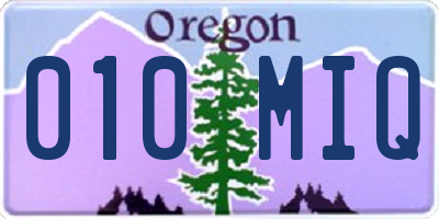 OR license plate 010MIQ