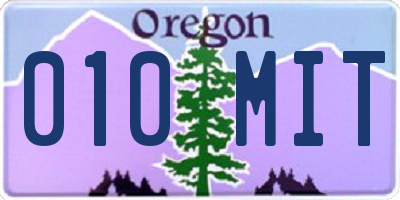 OR license plate 010MIT