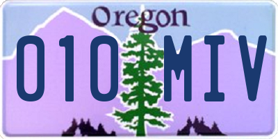 OR license plate 010MIV