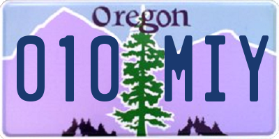 OR license plate 010MIY