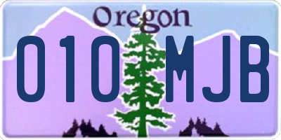 OR license plate 010MJB
