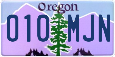 OR license plate 010MJN
