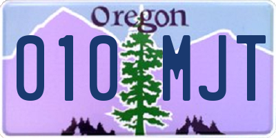 OR license plate 010MJT