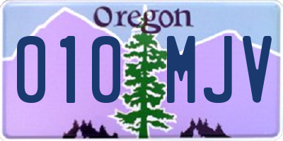 OR license plate 010MJV