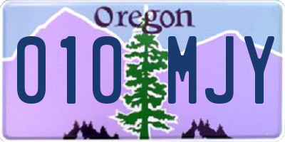 OR license plate 010MJY