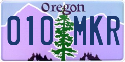 OR license plate 010MKR