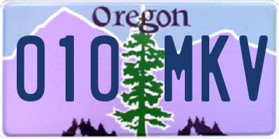 OR license plate 010MKV