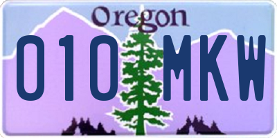 OR license plate 010MKW