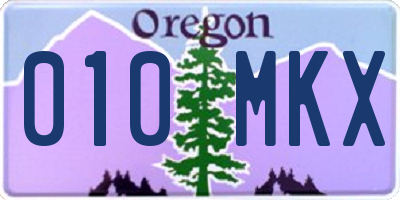 OR license plate 010MKX