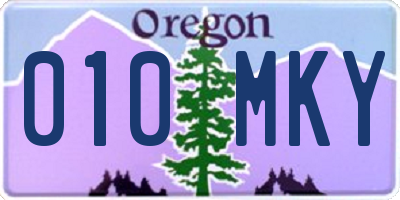 OR license plate 010MKY