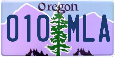 OR license plate 010MLA