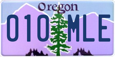 OR license plate 010MLE