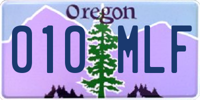 OR license plate 010MLF