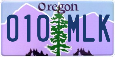 OR license plate 010MLK
