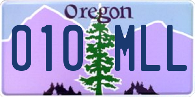 OR license plate 010MLL