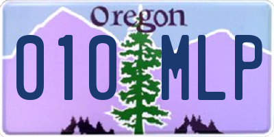 OR license plate 010MLP