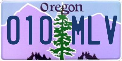 OR license plate 010MLV