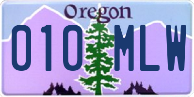 OR license plate 010MLW