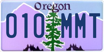 OR license plate 010MMT