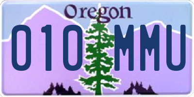 OR license plate 010MMU