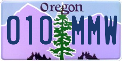 OR license plate 010MMW