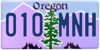 OR license plate 010MNH