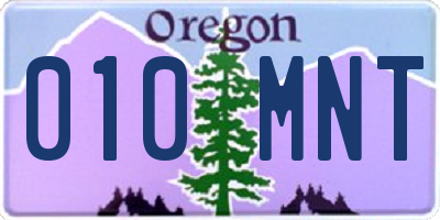 OR license plate 010MNT