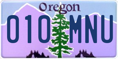OR license plate 010MNU