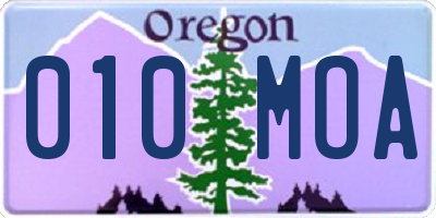OR license plate 010MOA