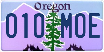 OR license plate 010MOE