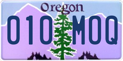 OR license plate 010MOQ