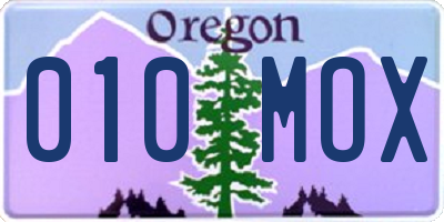 OR license plate 010MOX