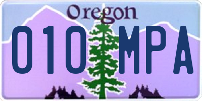 OR license plate 010MPA