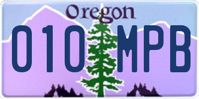 OR license plate 010MPB