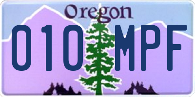 OR license plate 010MPF