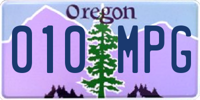 OR license plate 010MPG