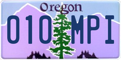 OR license plate 010MPI