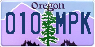OR license plate 010MPK