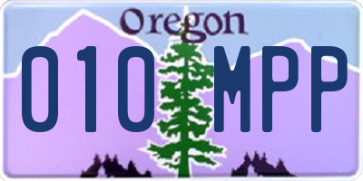 OR license plate 010MPP