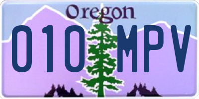 OR license plate 010MPV