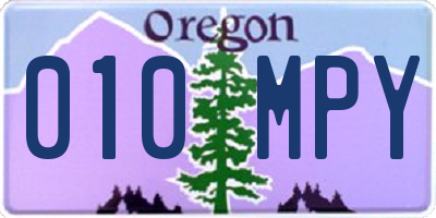 OR license plate 010MPY