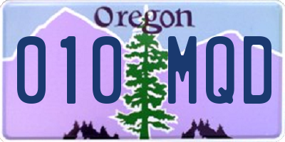 OR license plate 010MQD